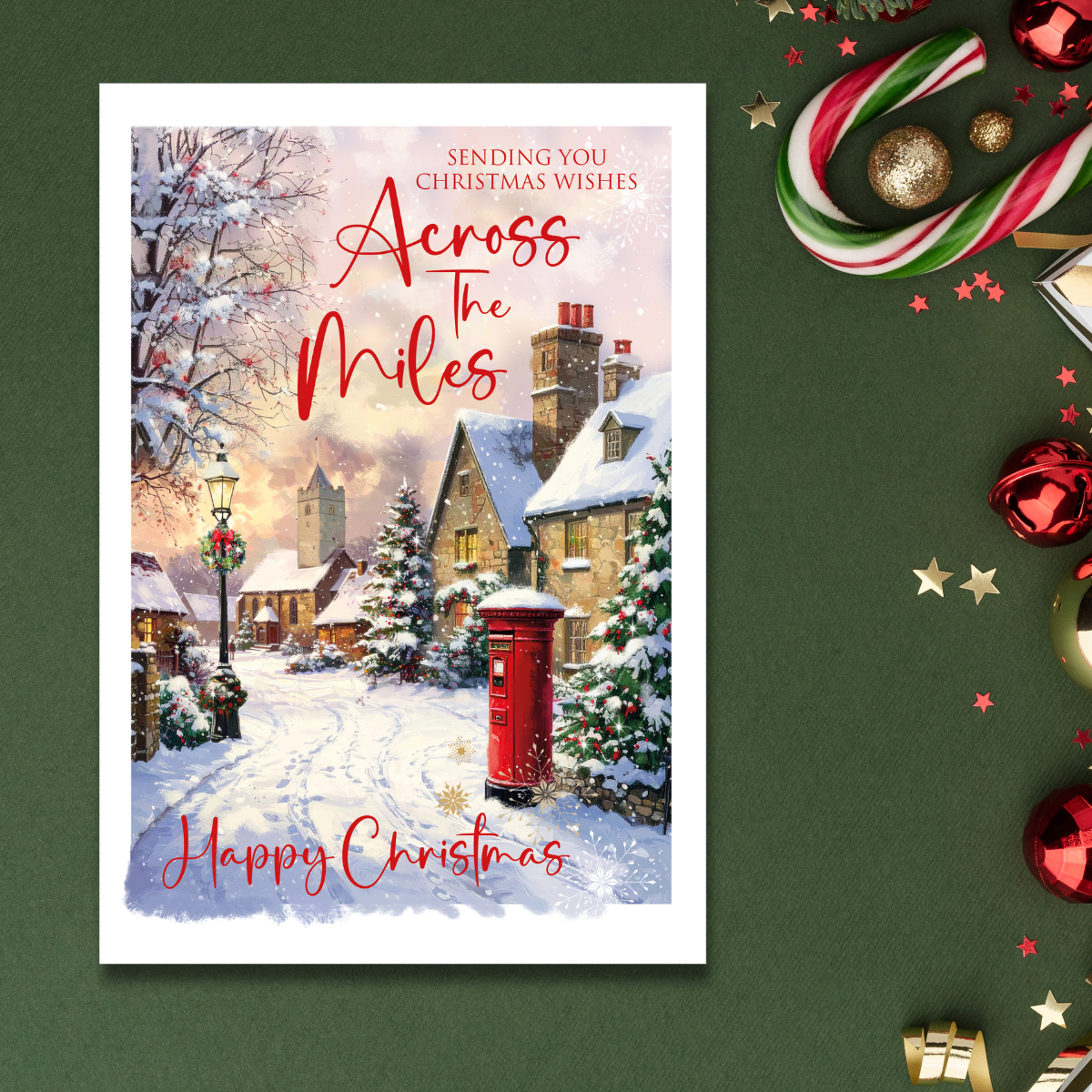 Across The Miles Christmas Card - Snowy Postbox