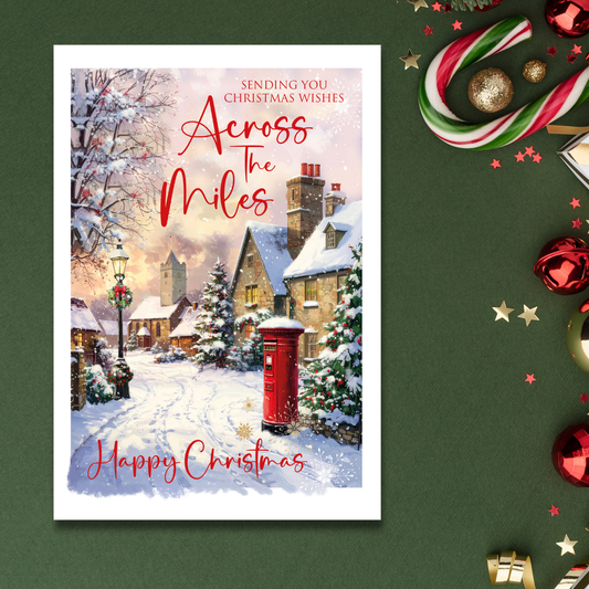Across The Miles Christmas Card - Snowy Postbox