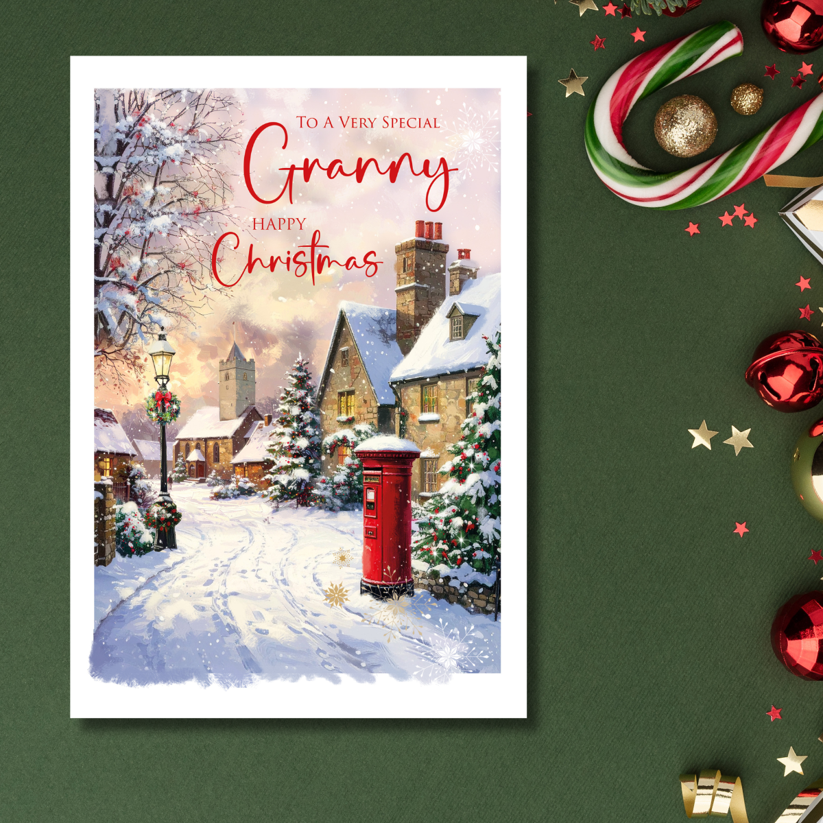 Granny Christmas Card - Snowy Postbox