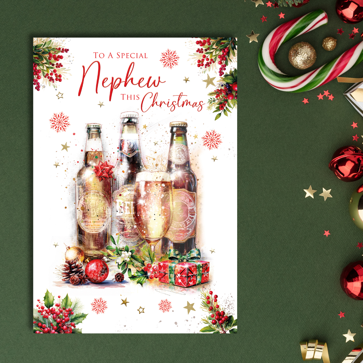 Nephew Christmas Card - Beers & Cheers