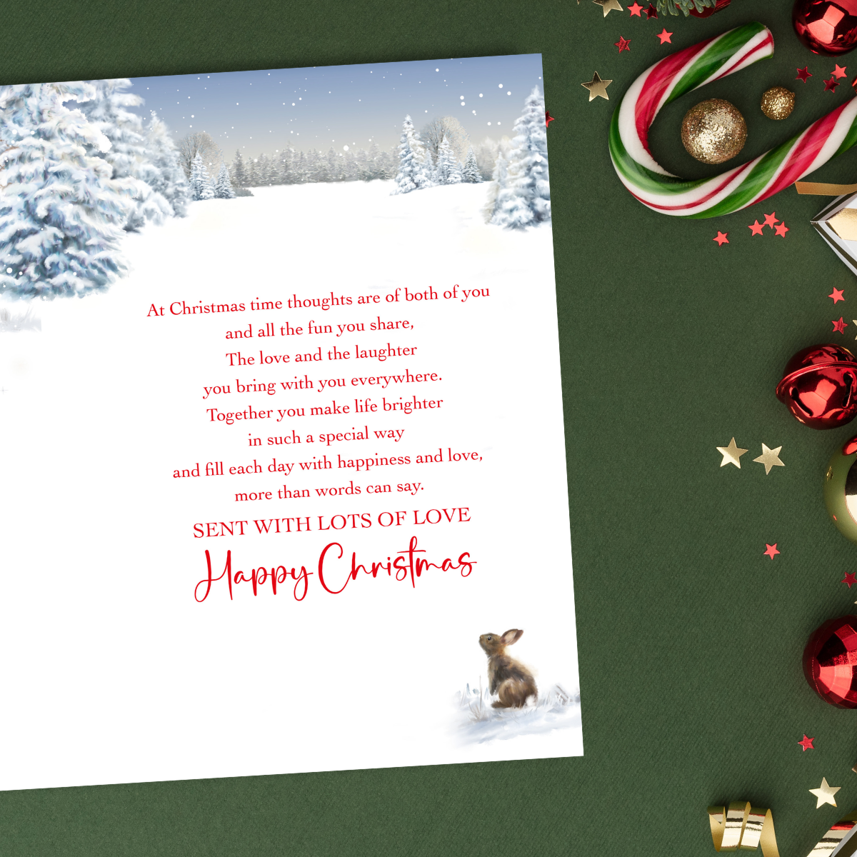 Nephew & Wife Christmas Card - Woodland Tree