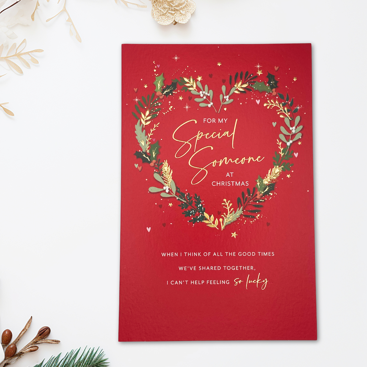 Someone Special Christmas Card - Floral Heart