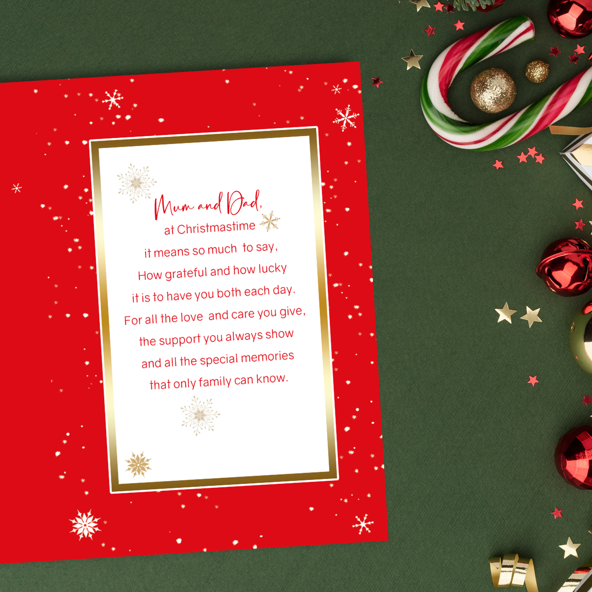 Mum & Dad Christmas Card - Snowy Postbox