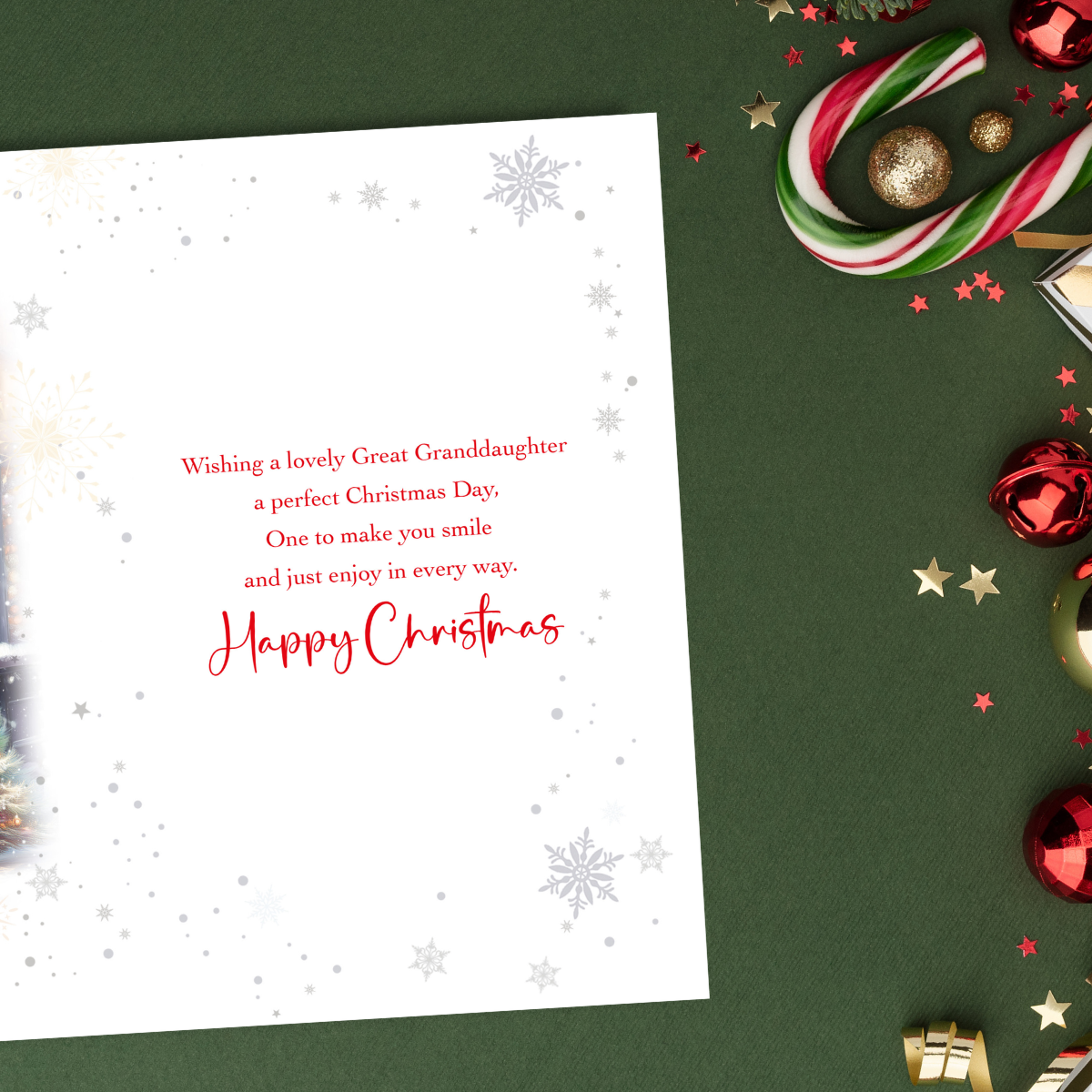 Great Granddaughter Christmas Card - Window Shopping