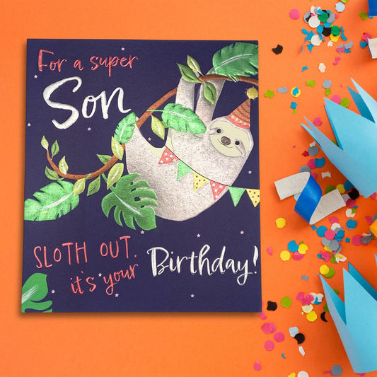 Son Birthday Card - Super Sloth