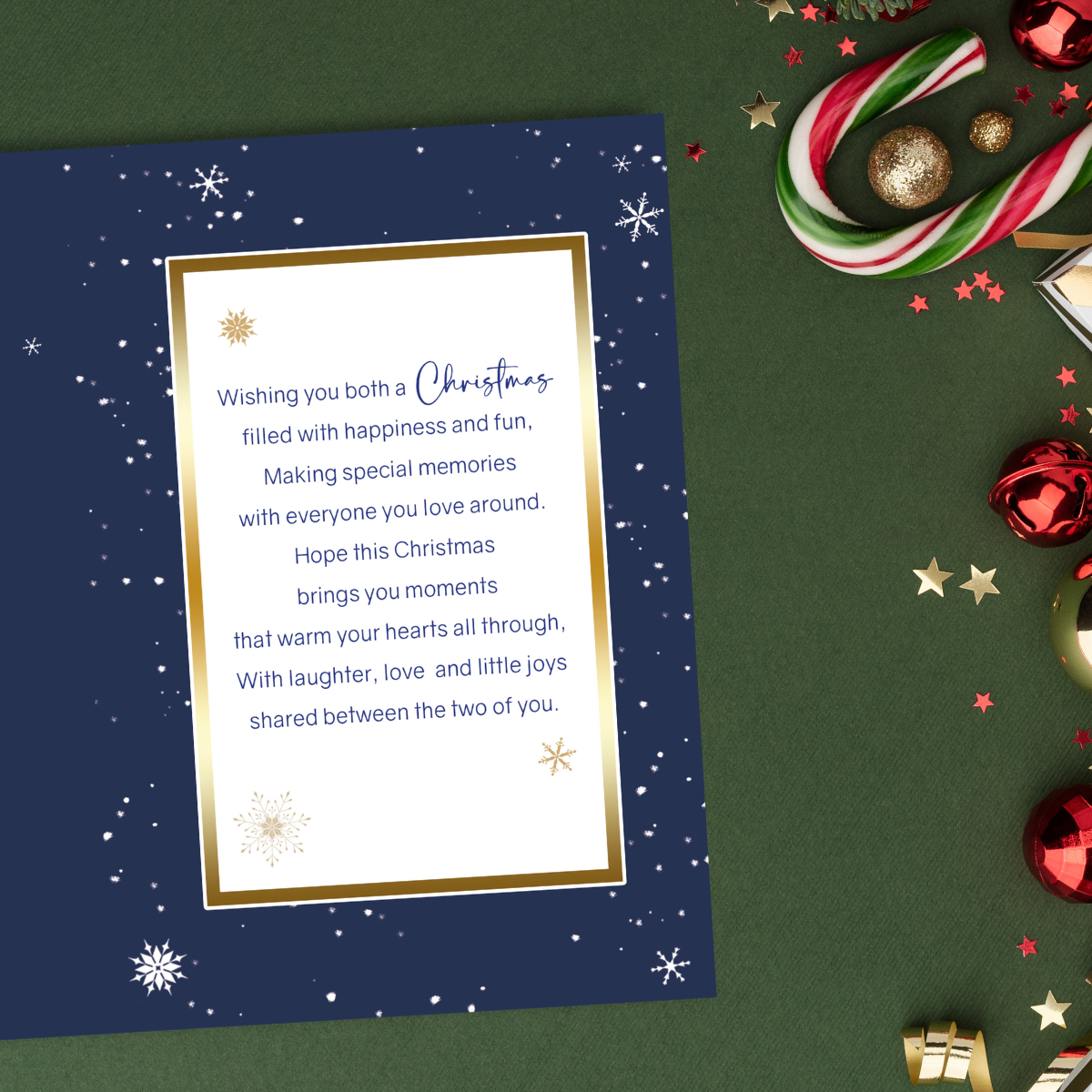 Son & Daughter-In-Law Christmas Card - Large Snow Scene
