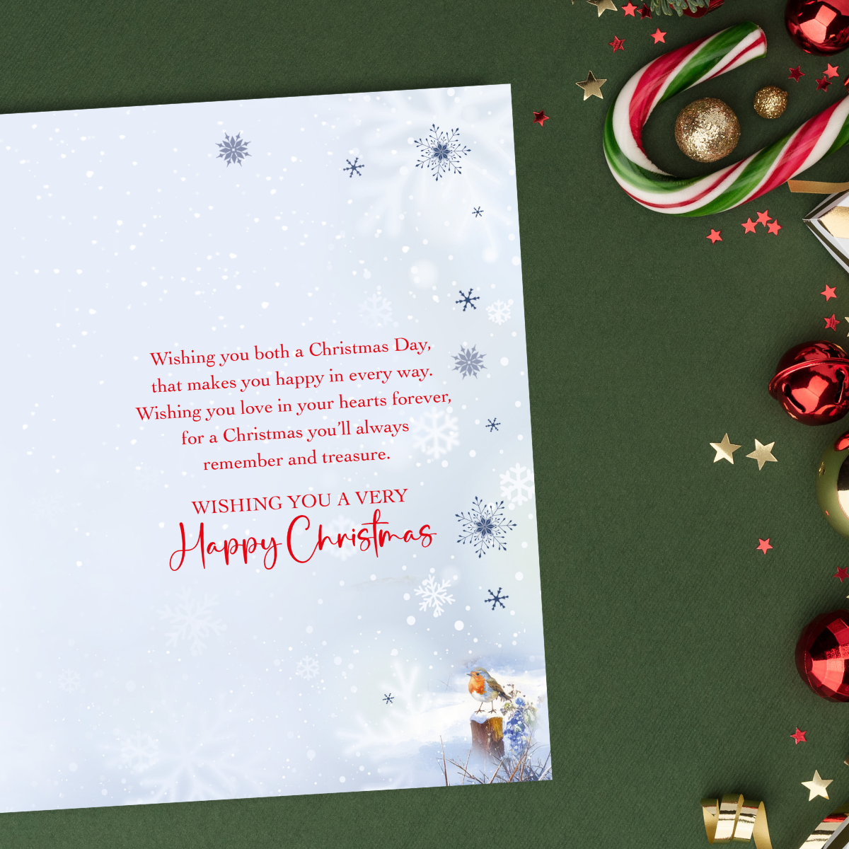 Special Couple Christmas Card - Snowy Donkeys