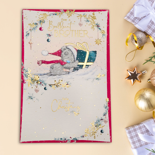 Brother Christmas Card - Me To You Bears & Gift