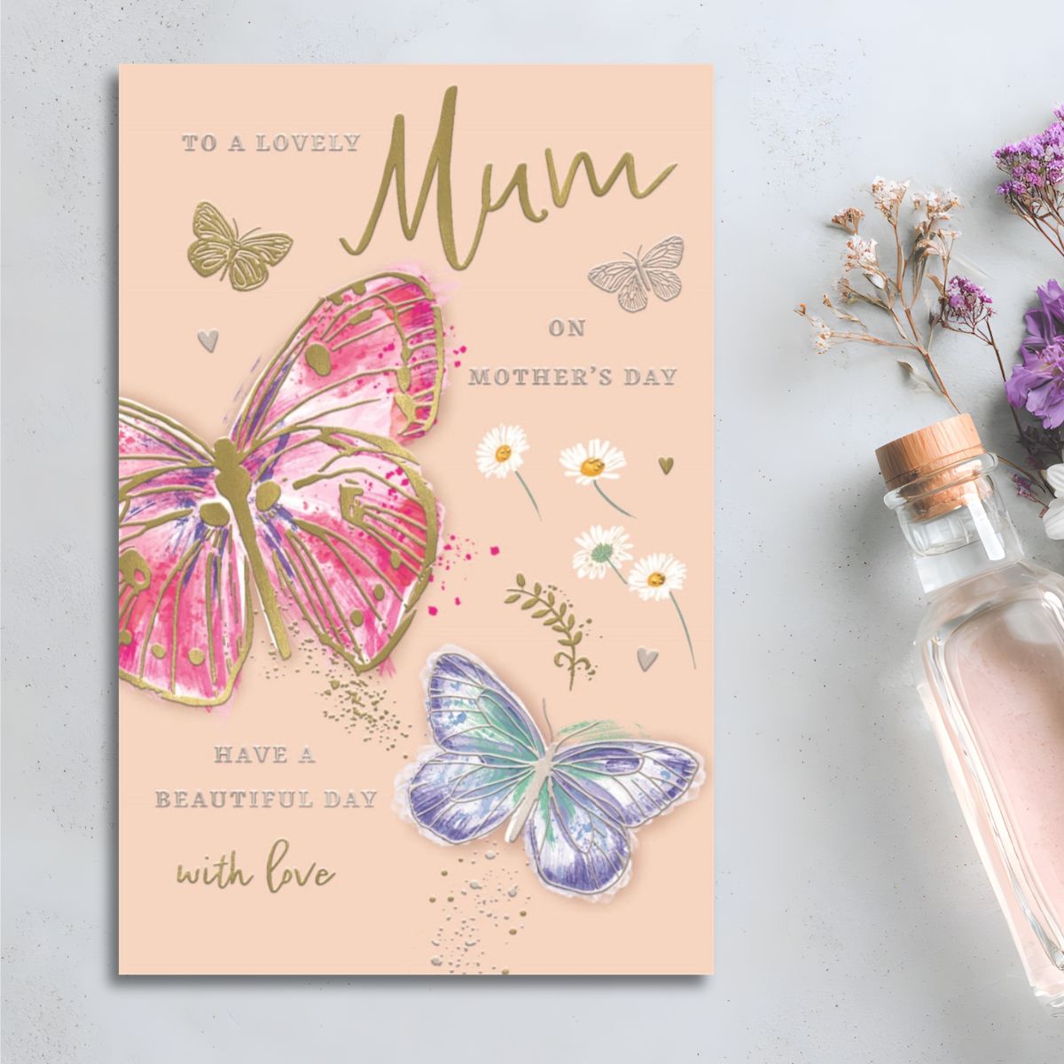 Mum Mother's Day Large Card - Luxury Butterflies