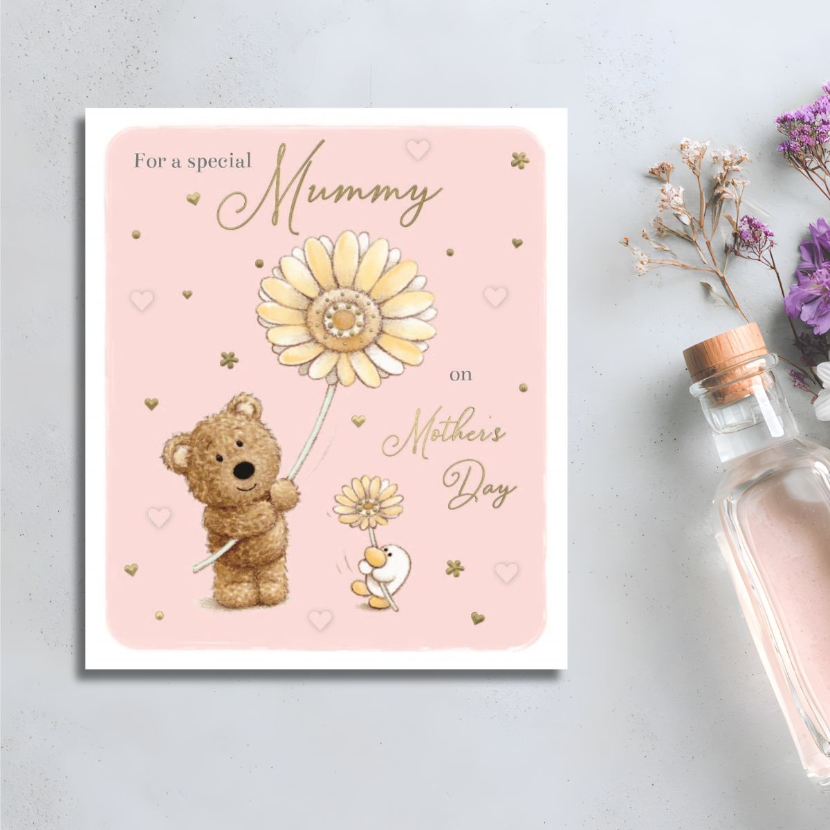 Mummy Mother's Day Card - Barley Bear & Flower