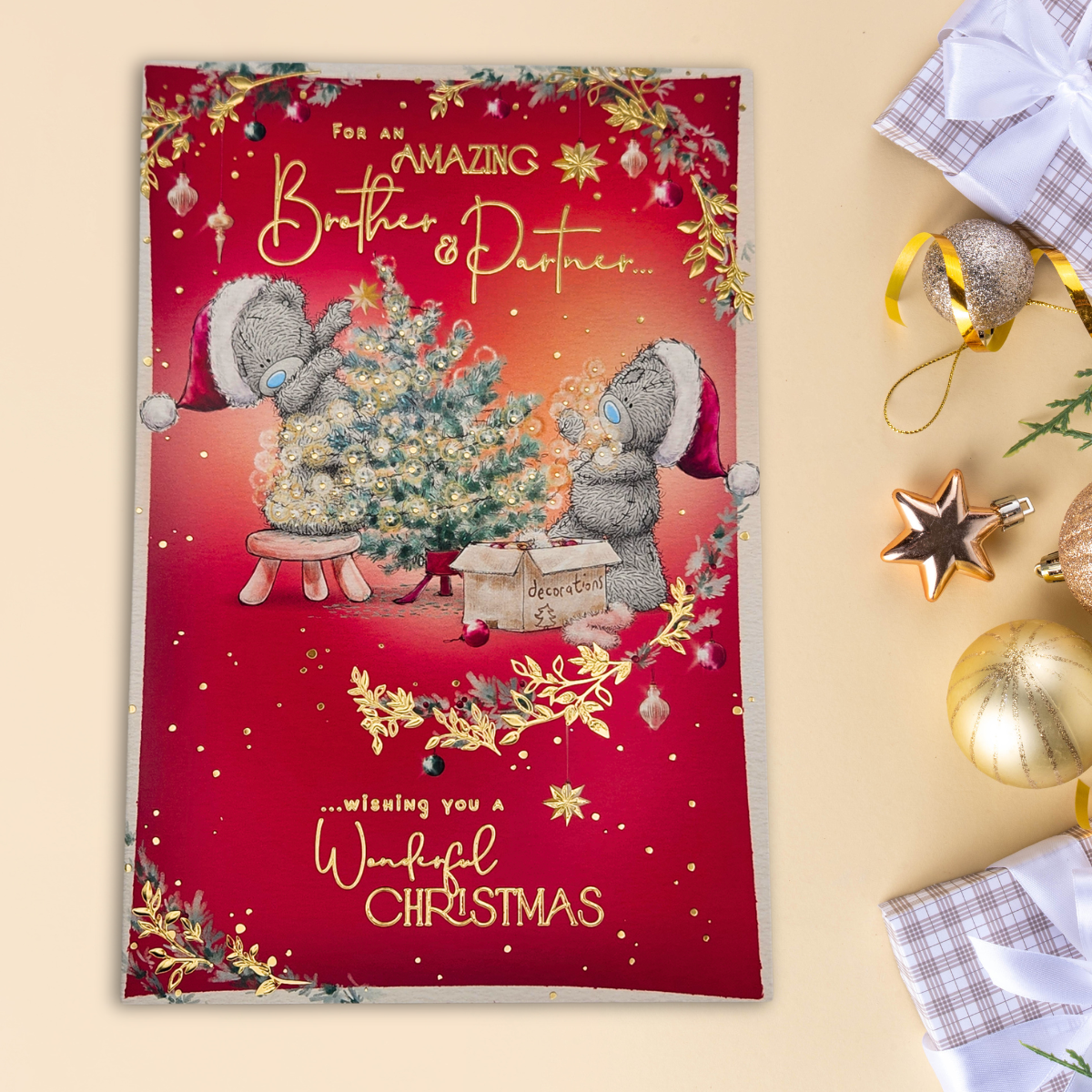 Brother & Partner Christmas Card - Me To You Bears
