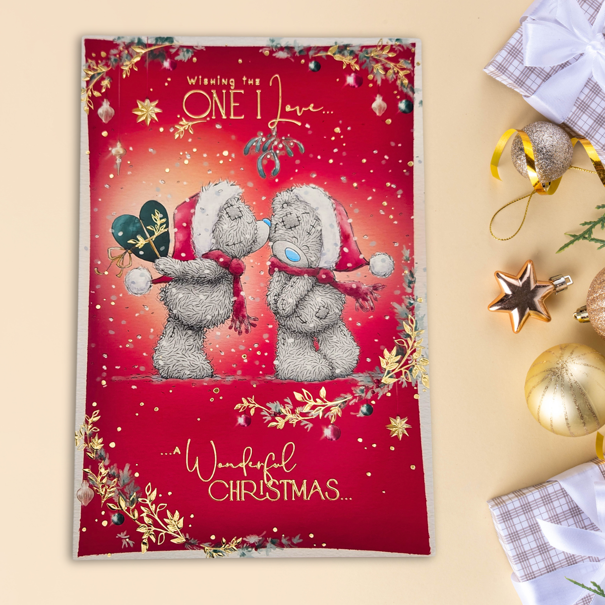 One I Love Christmas Card - Me To You Bears Mistletoe