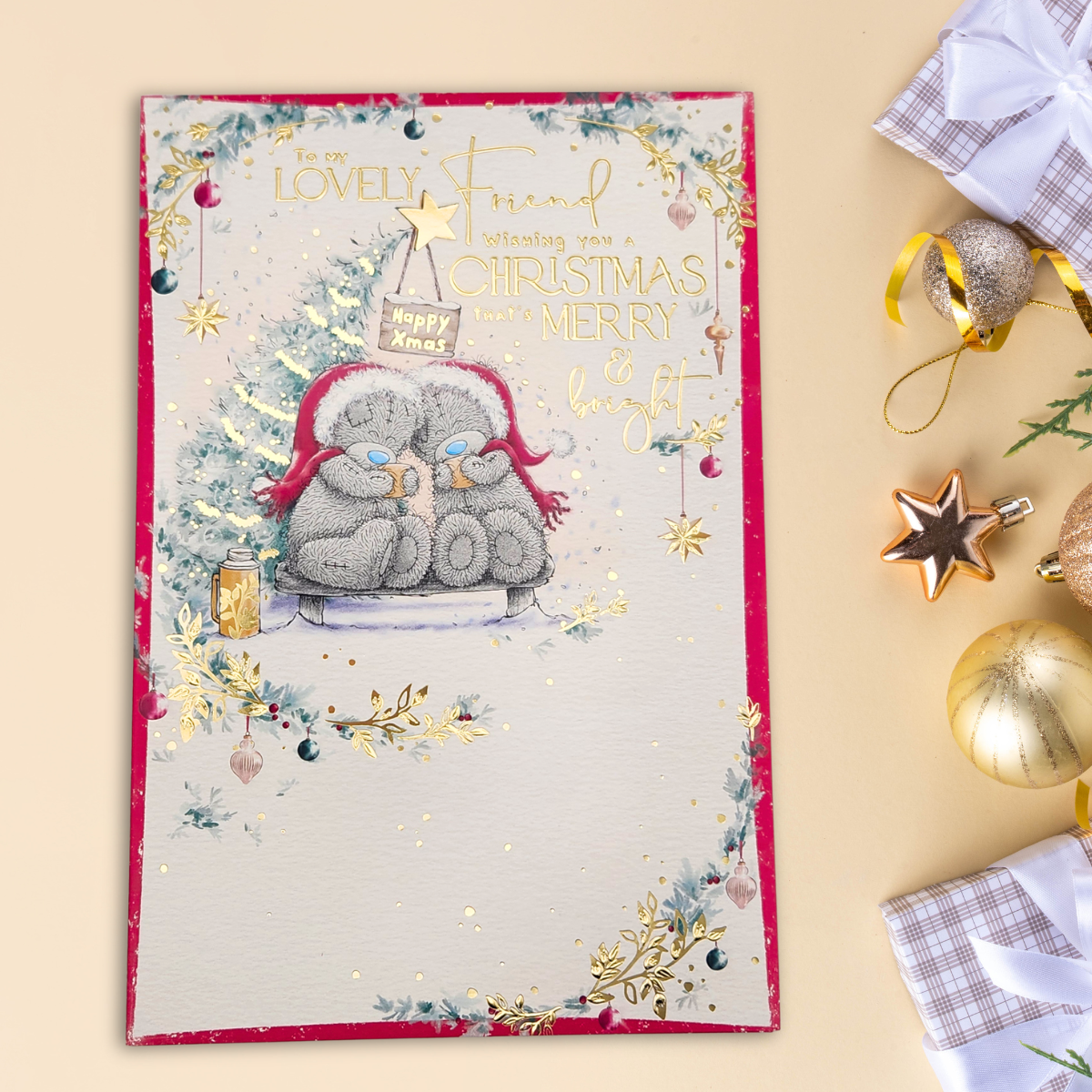 Friend Christmas Card - Me To You Bear & Hot Chocolate