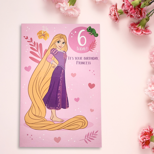 6th Birthday Card - Disney Rapunzel