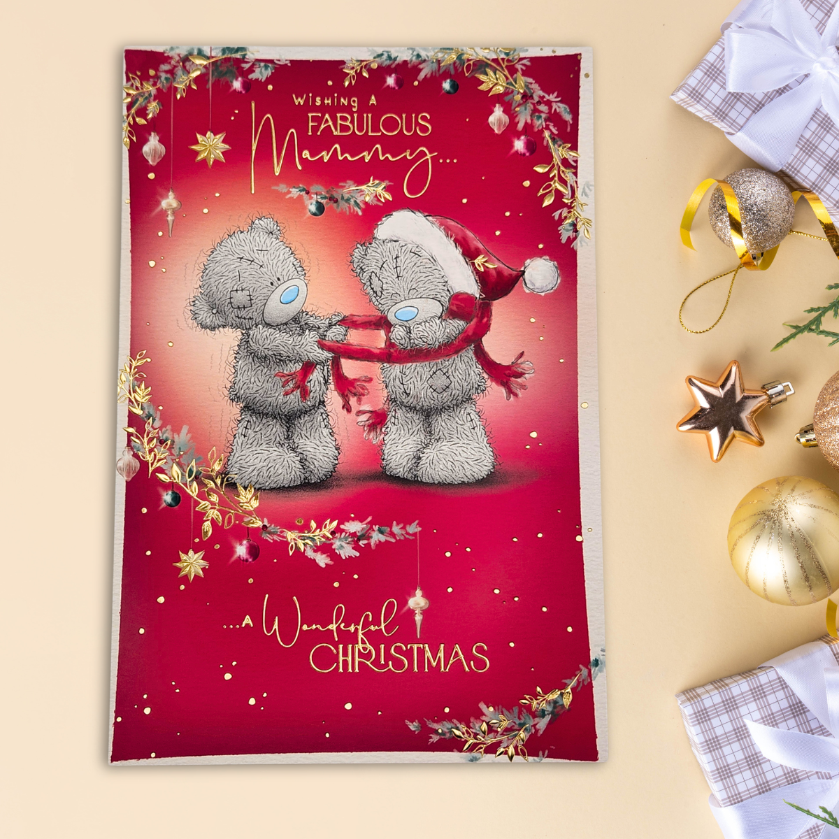 Mammy Christmas Card - Me To You Bear With Scarf