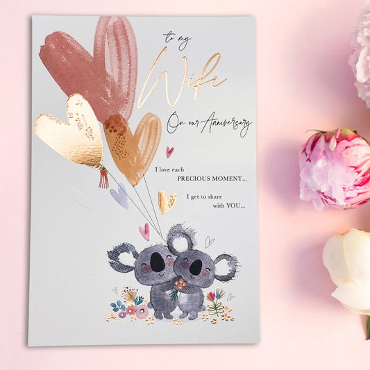 Wife Anniversary Card - Cute Koalas