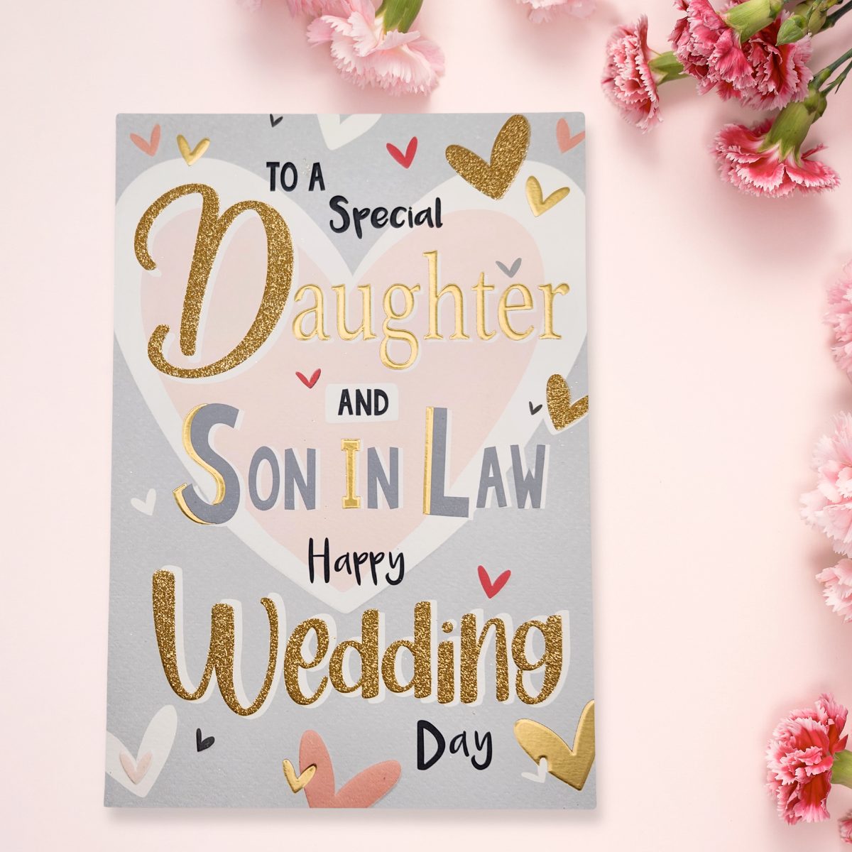 Daughter & Son-In-Law Wedding Day Card - Signature Hearts