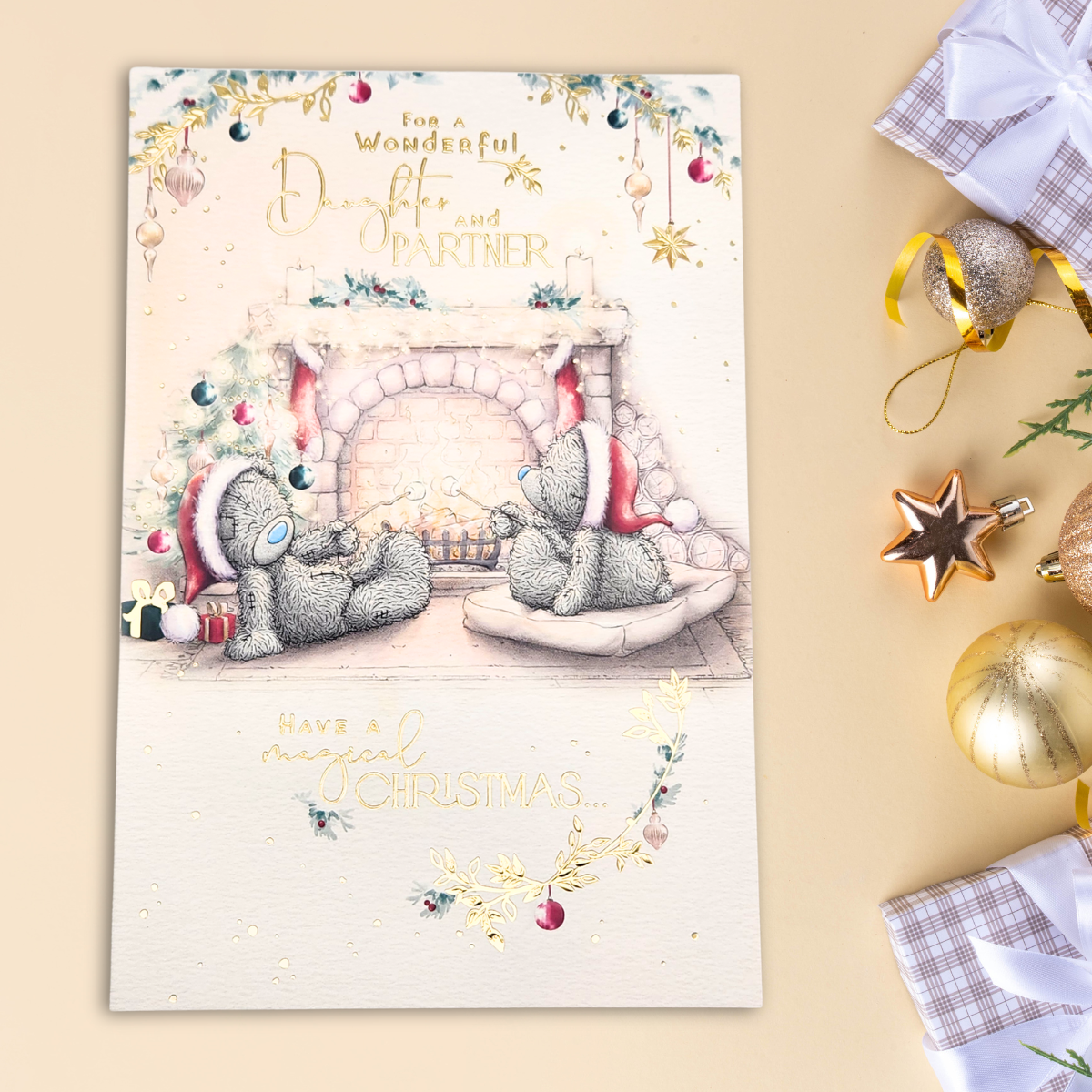 Daughter & Partner Christmas Card - Me To You Bears