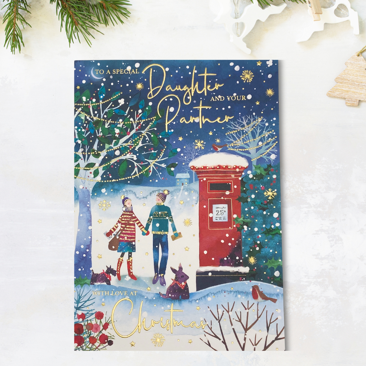 Daughter & Partner Christmas Card - Festive Post