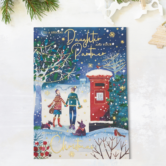 Daughter & Partner Christmas Card - Festive Post