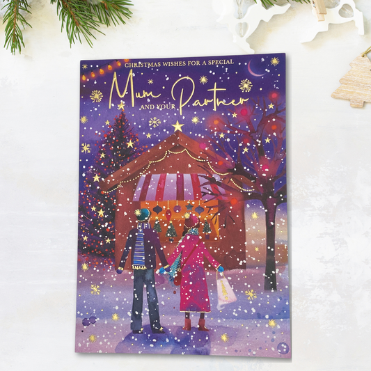 Mum & Partner Christmas Card - Festive Stroll