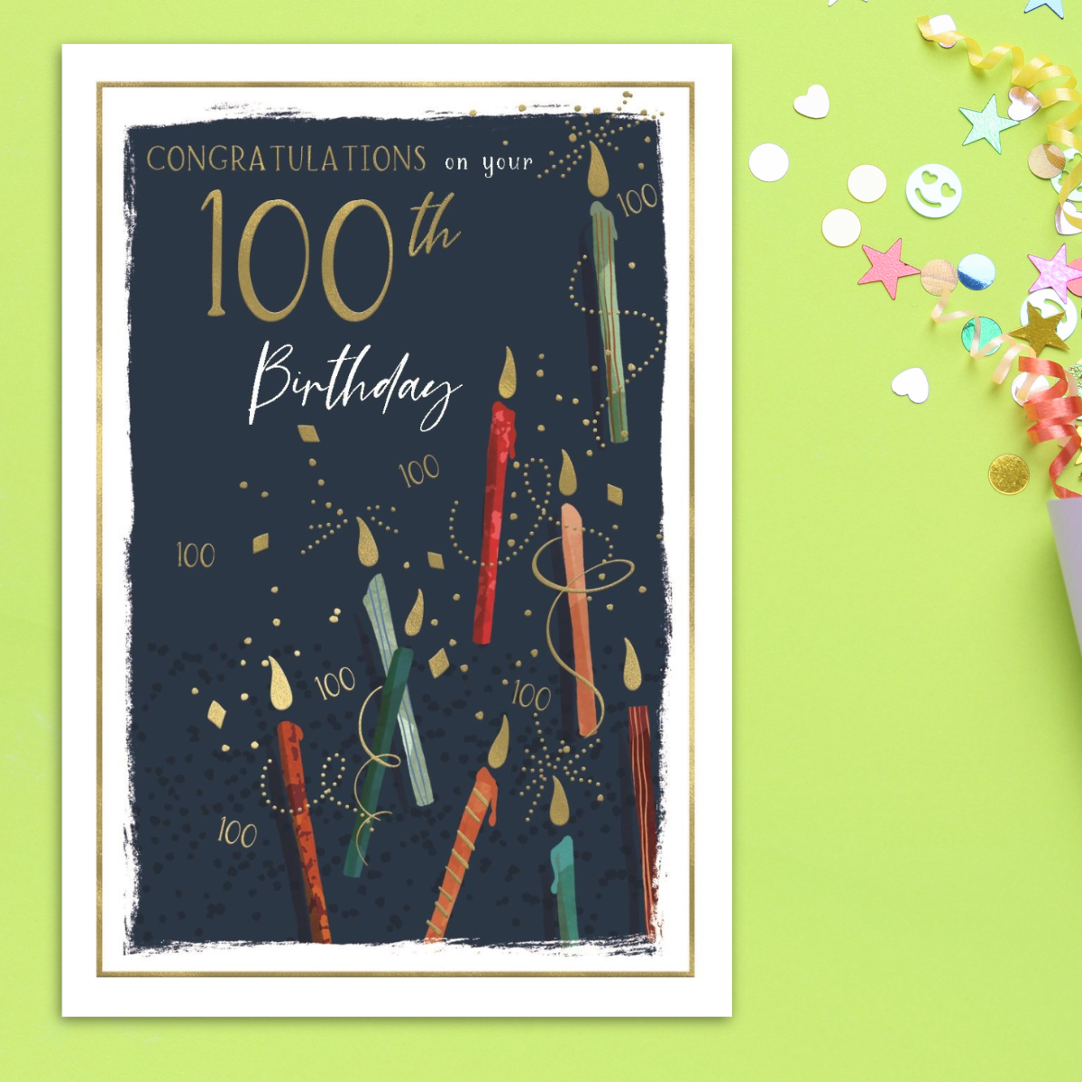 100th Birthday Card - Skylight Candles
