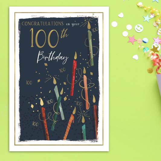 100th Birthday Card - Skylight Candles