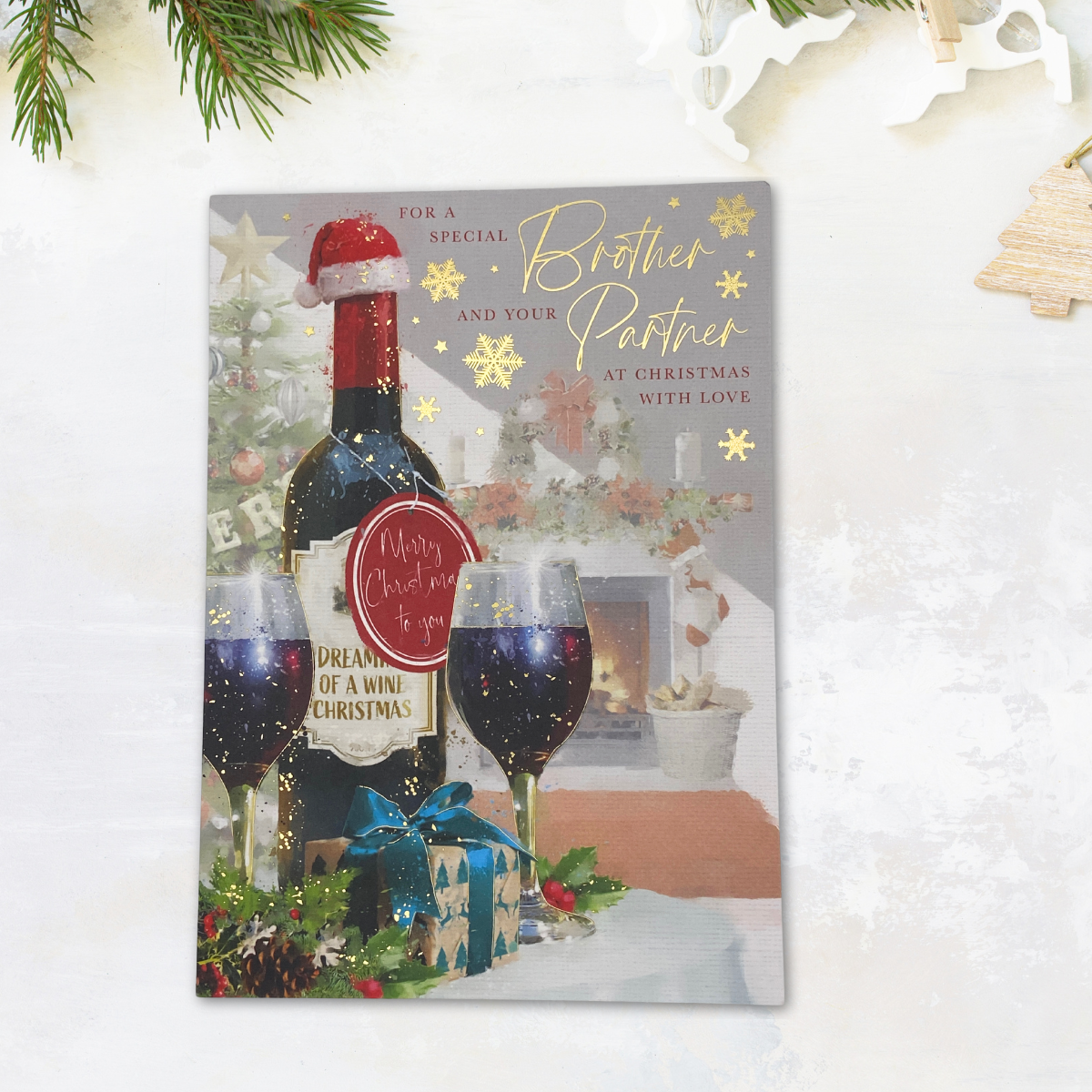 Brother & Partner Christmas Card - Heritage Red Wine