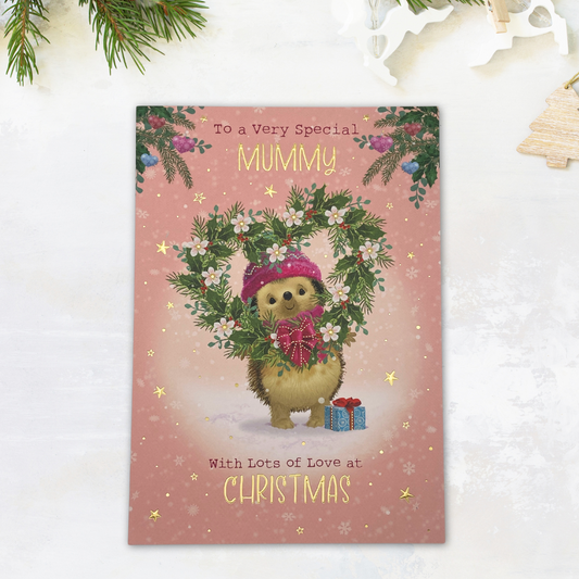 Mummy Christmas Card - Hartley Hedgehog