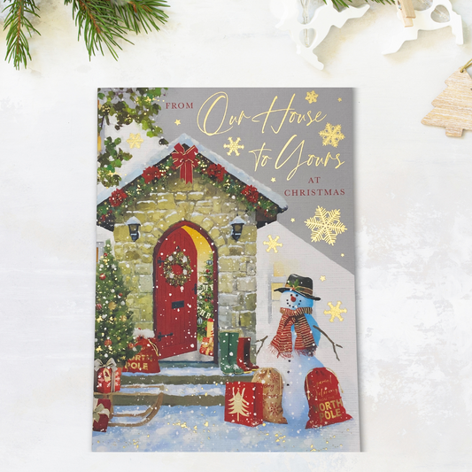 Our House To Yours Christmas Card - Open Door