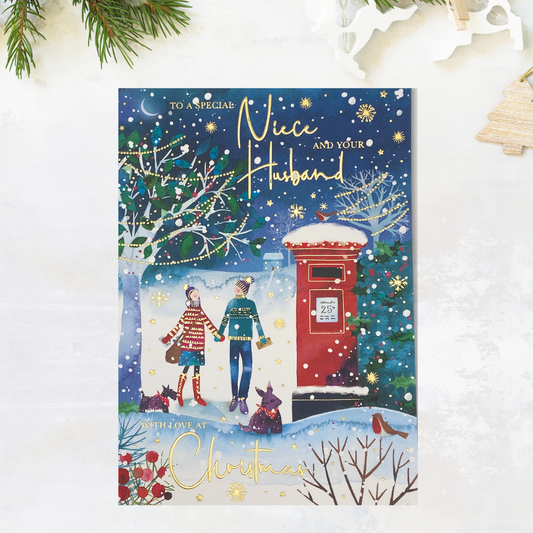 Niece & Husband Christmas Card - Festive Post