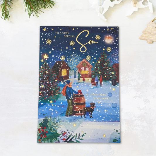 Son Christmas Card - Festive Stroll