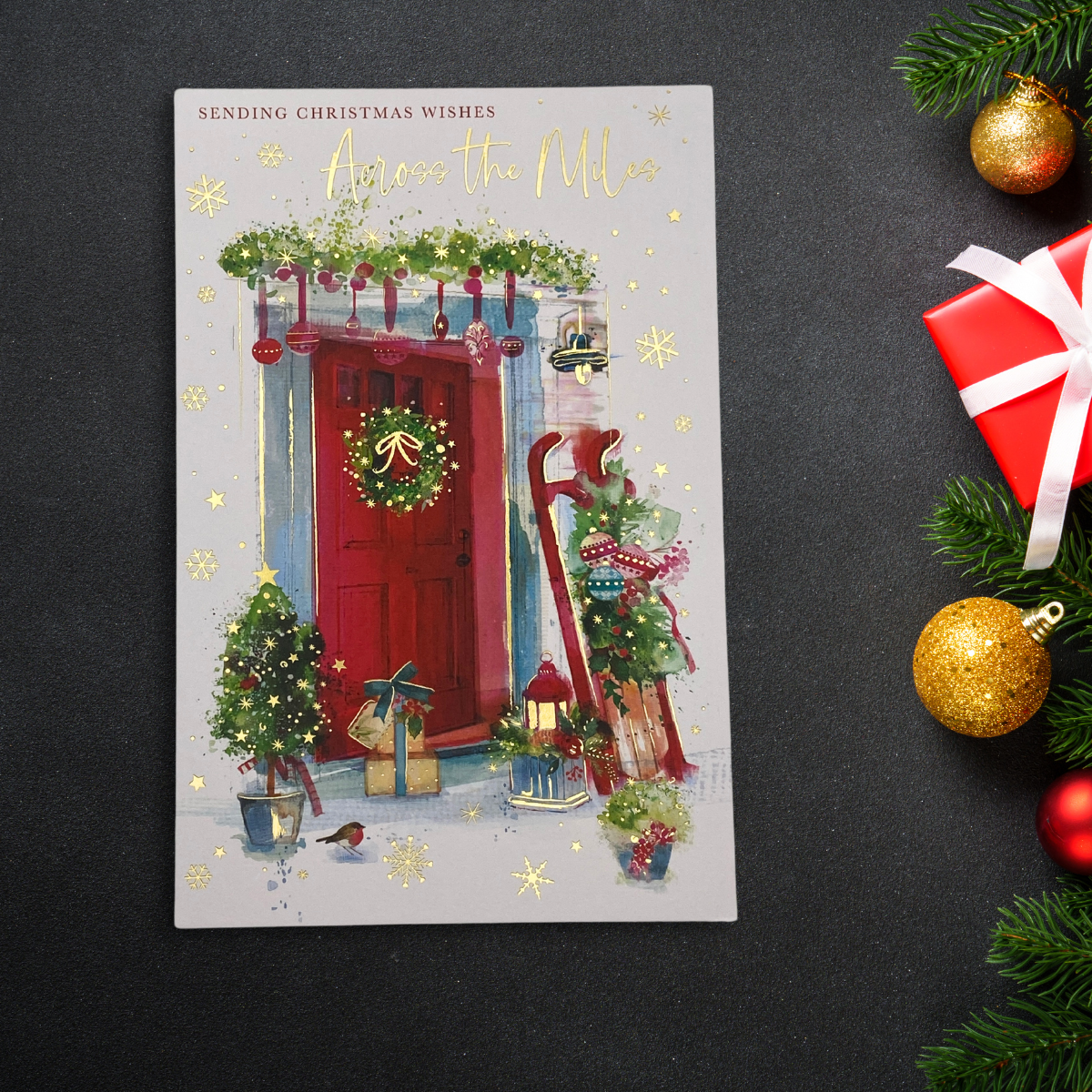 Across The Miles Christmas Card - Welcome At The Door