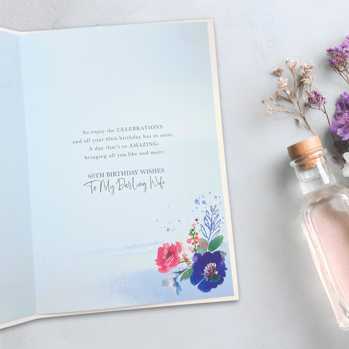 Wife 60th Birthday Card - Birthday Bubbly