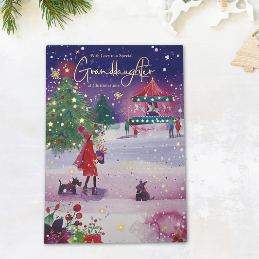 Granddaughter Christmas Card - Festive Stroll