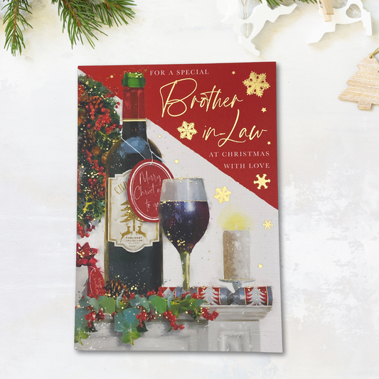 Brother-In-Law Christmas Card - Heritage Red Wine