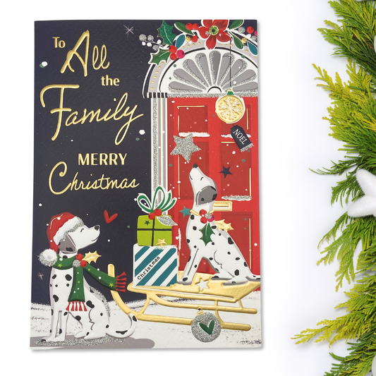 All The Family Christmas Card - Signature Dalmations