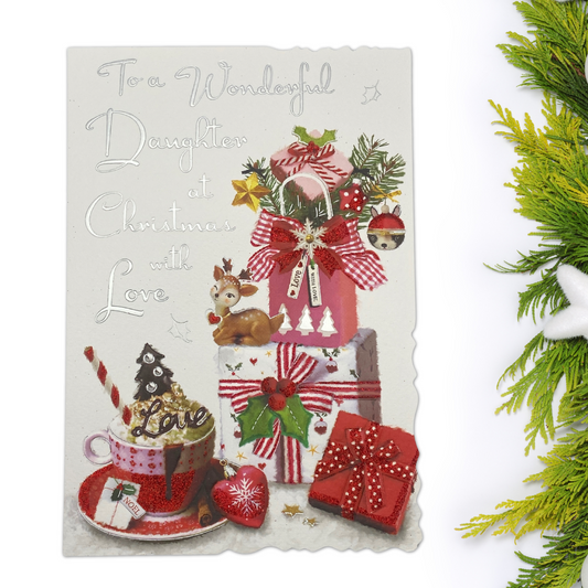 Daughter Christmas Card - Velvet Choc Noel