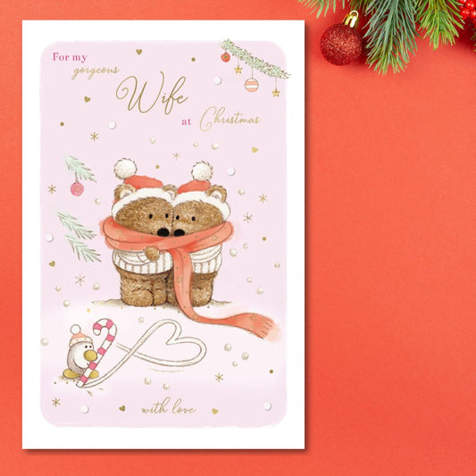 Wife Christmas Card - Barley Bear