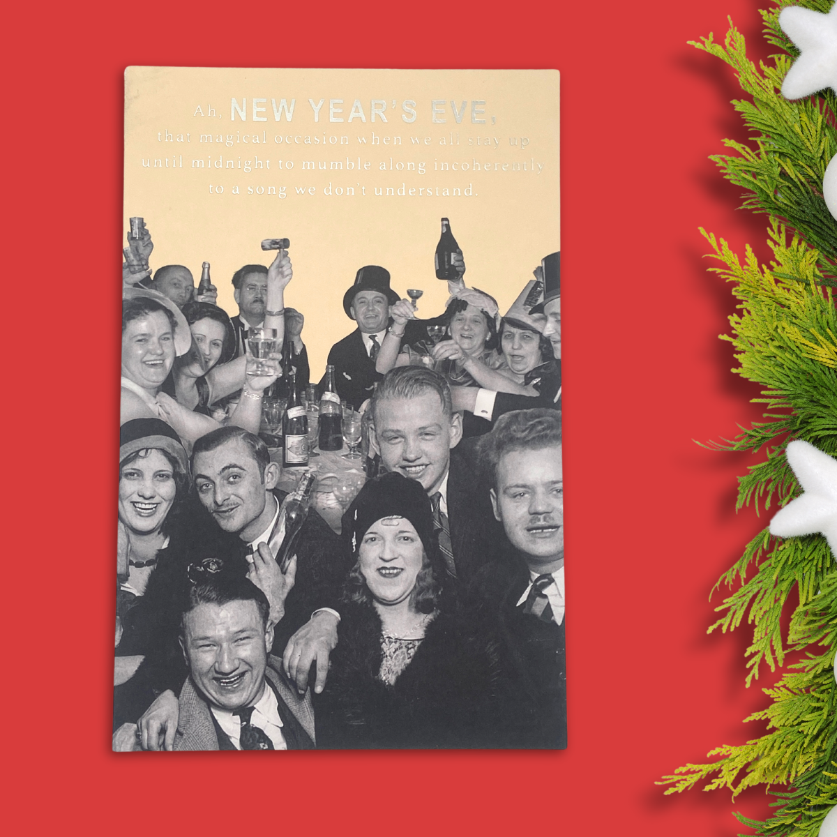 Happy New Year Christmas Card - Party Scene