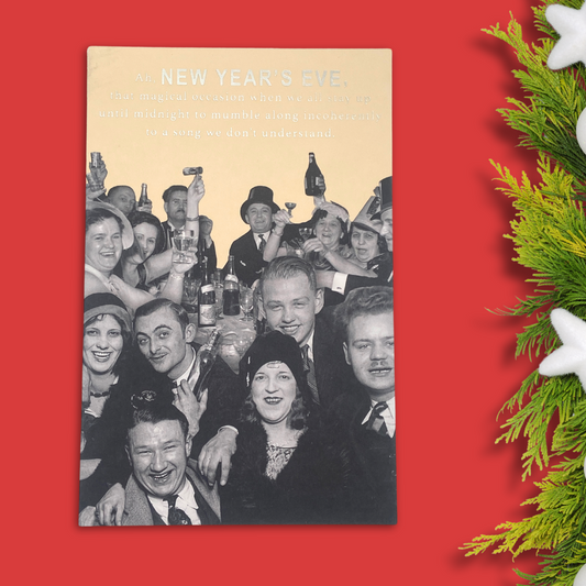 Happy New Year Christmas Card - Party Scene