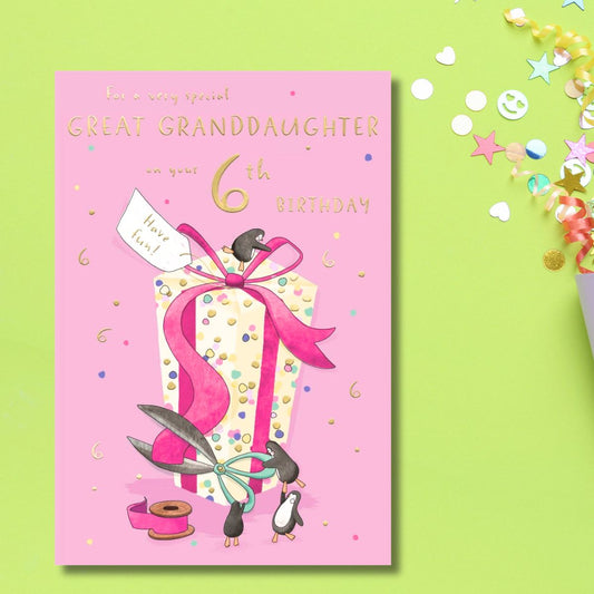 Great Granddaughter 6th Birthday Card - Big World Little Things