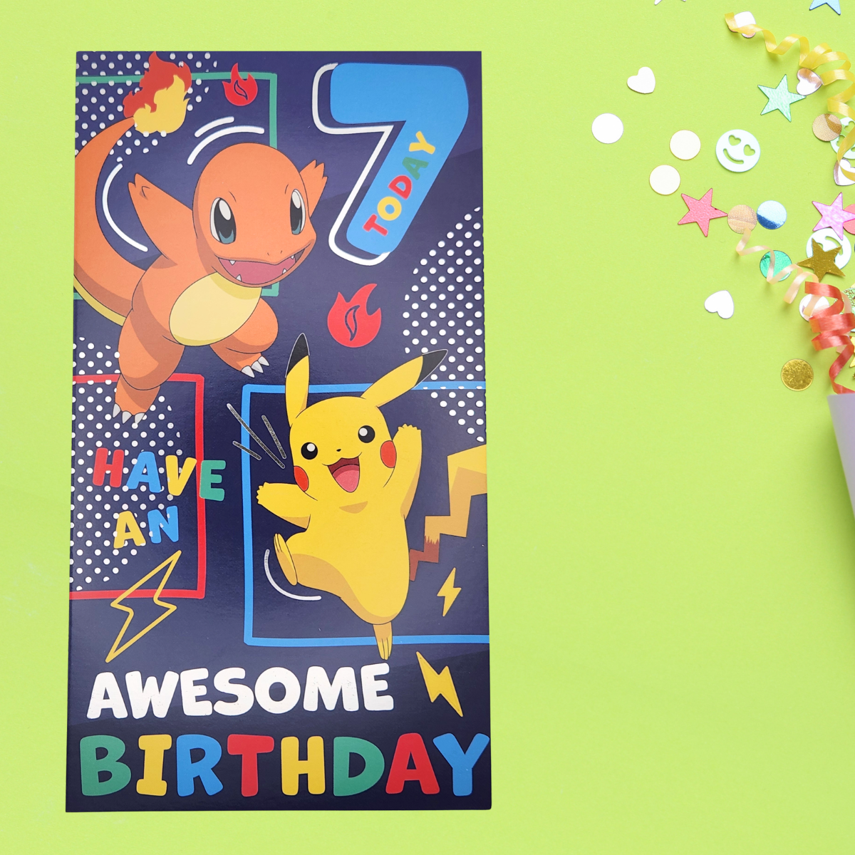 7th Birthday Card - Pokemon Awesome Birthday