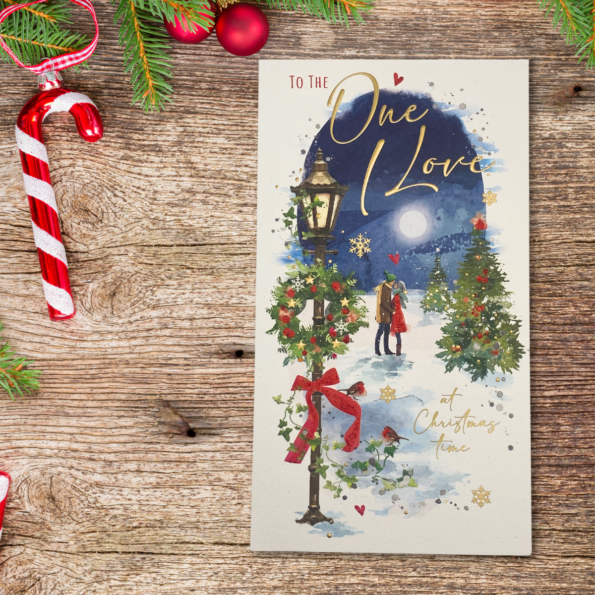 One I Love Christmas Card - Twilight Moonlit Night