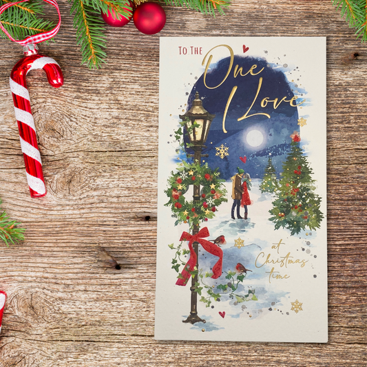 One I Love Christmas Card - Twilight Moonlit Night