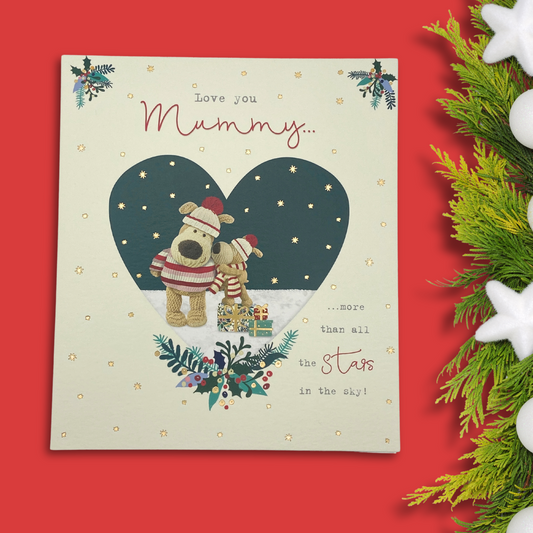 Mummy Christmas Card - Boofle Bear & Gifts