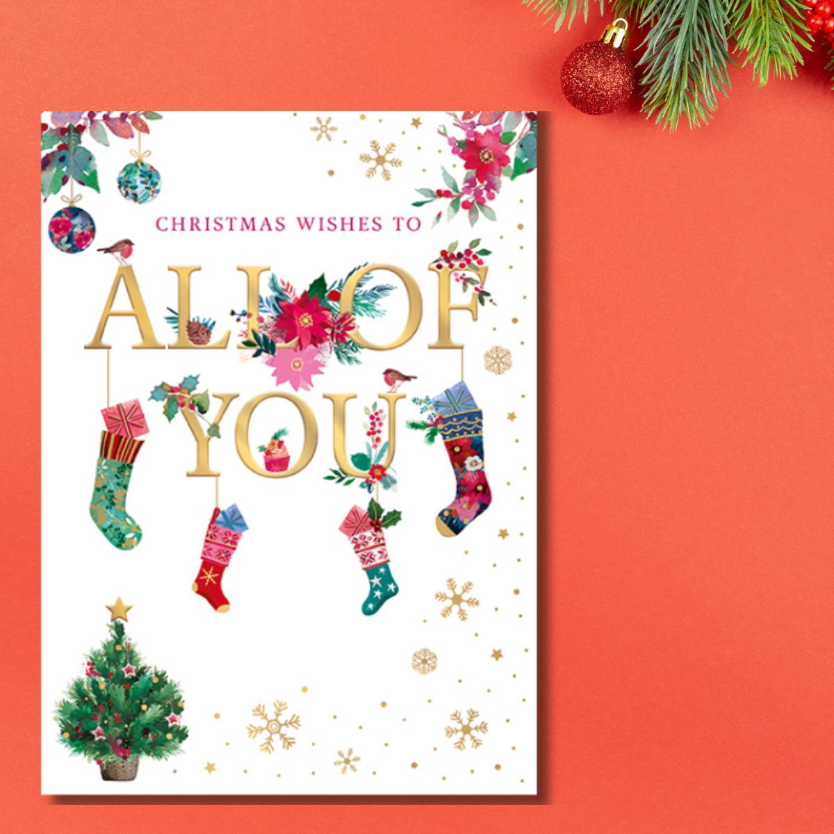 To All Of You Card - Decorated Stockings