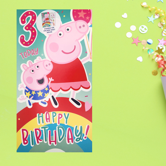 3rd Birthday Card - Peppa Pig