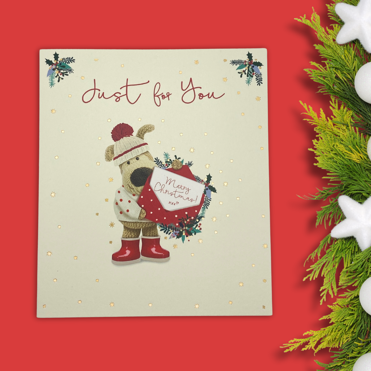 Open Christmas Card - Boofle Bear Envelope