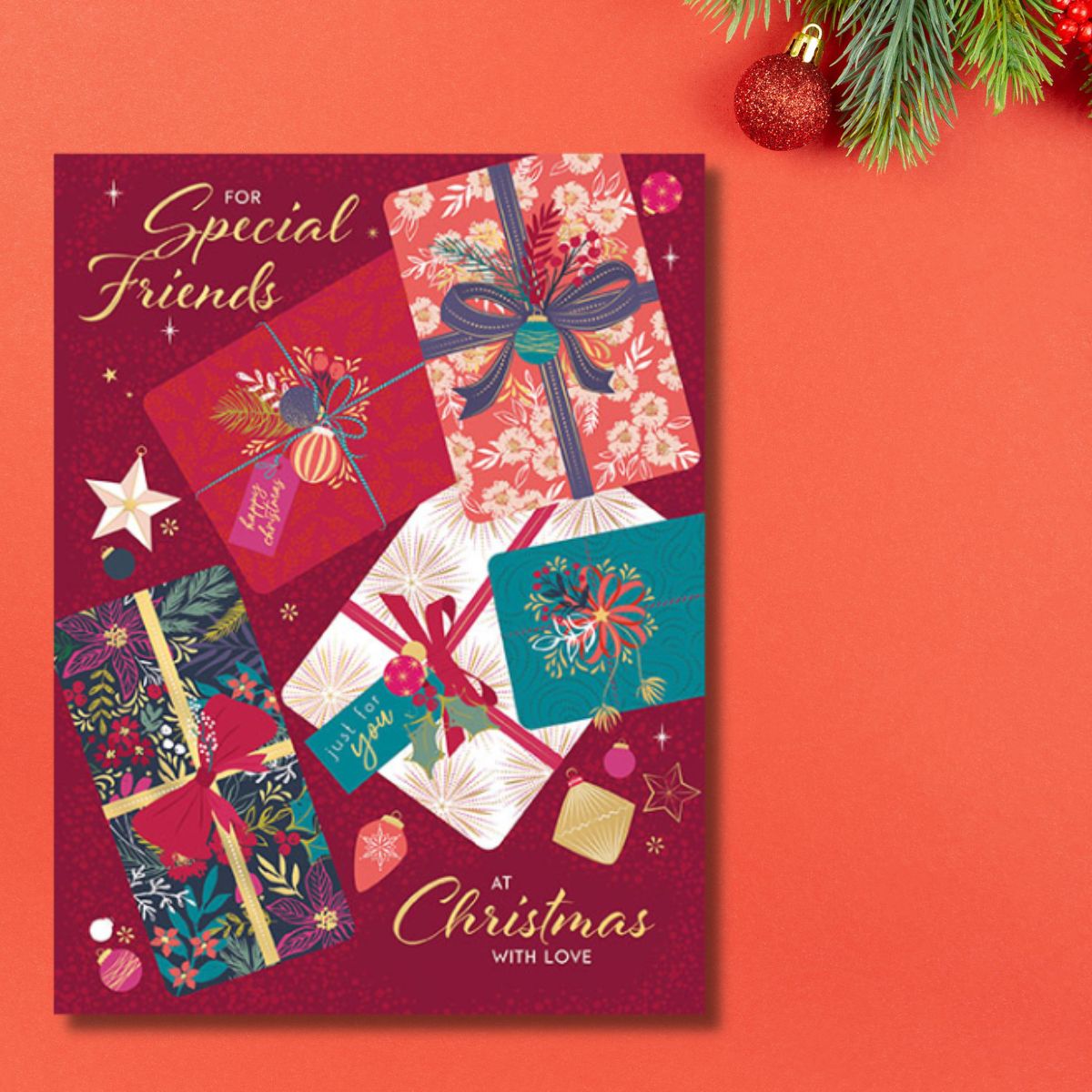 Friends Christmas Card - Floral Gifts